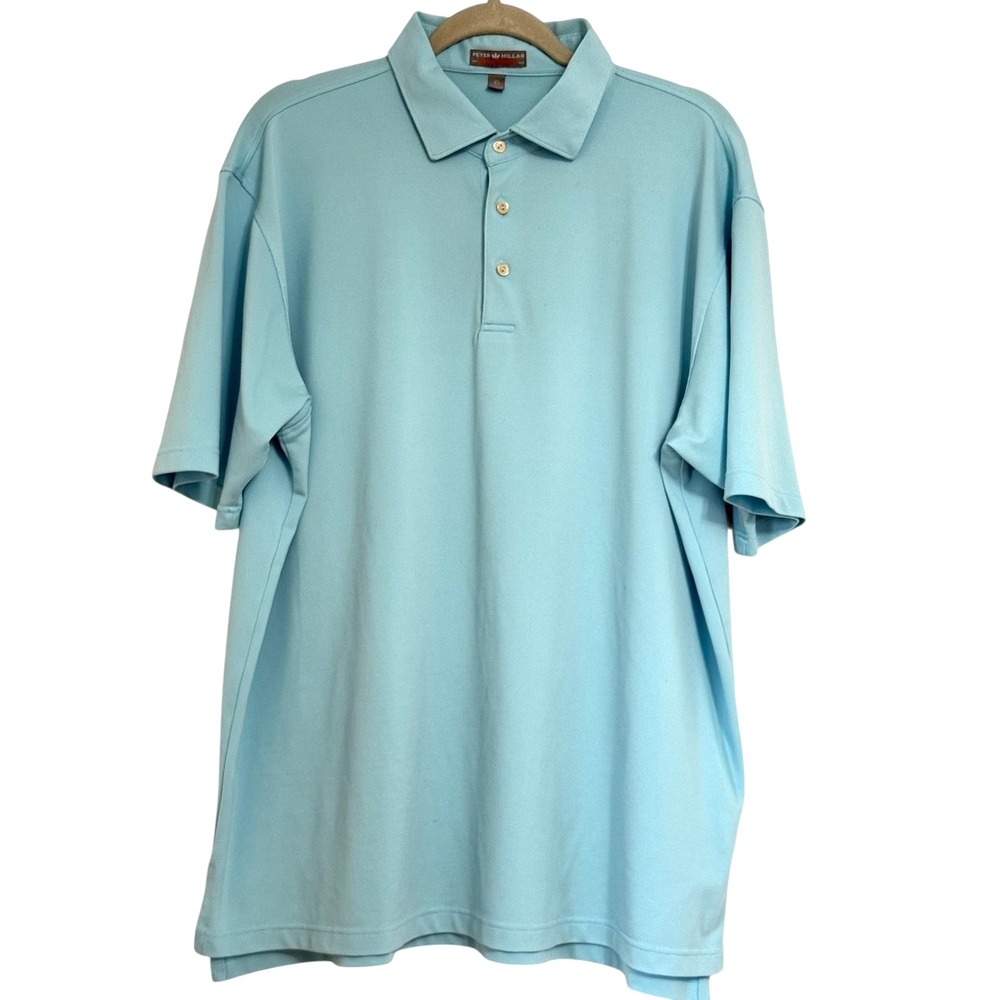 Peter Millar Men's Summer Comfort Cottage Blue Golf‎ Polo Shirt  XL